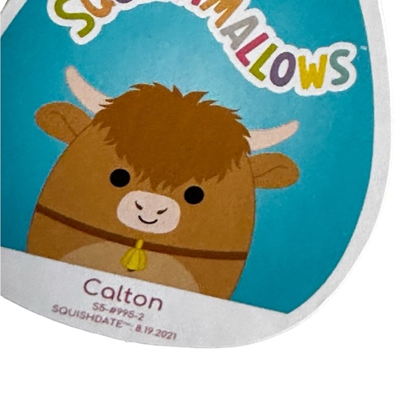 SQUISHMALLOW CALTON THE HIGHLAND COW 2022 EASTER 4.5” NEW WITH TAGS - Picture 7 of 11